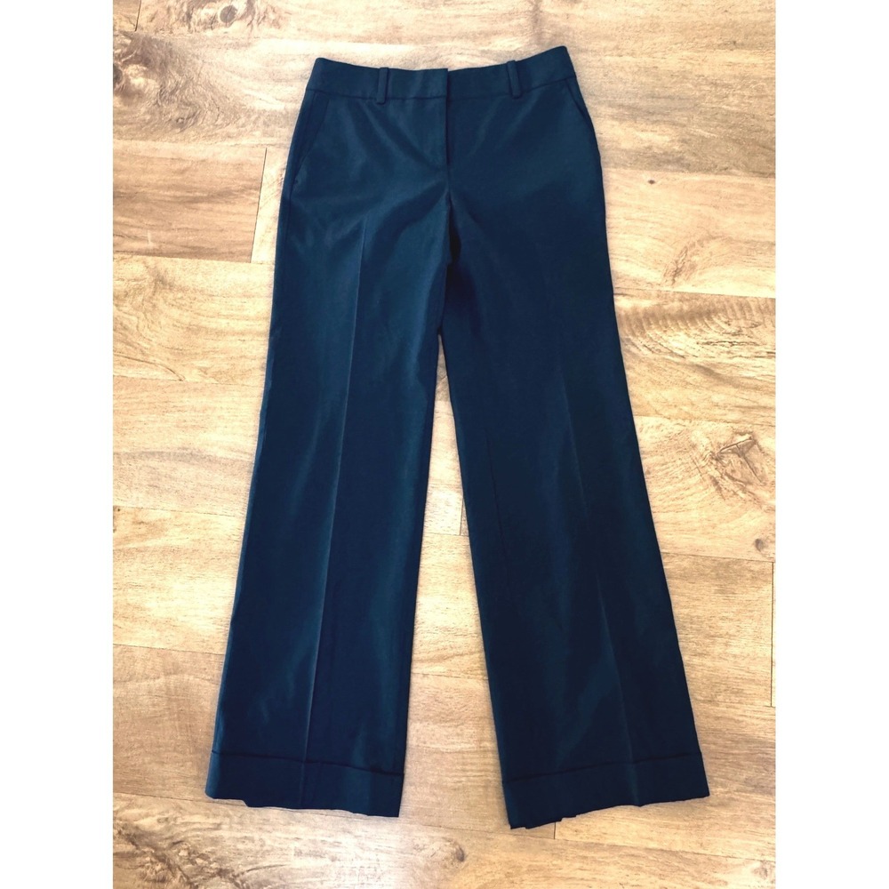 Ann Taylor Womens Size 4 Black Lined Dress Pants Stretch Cuffed Hem Trousers